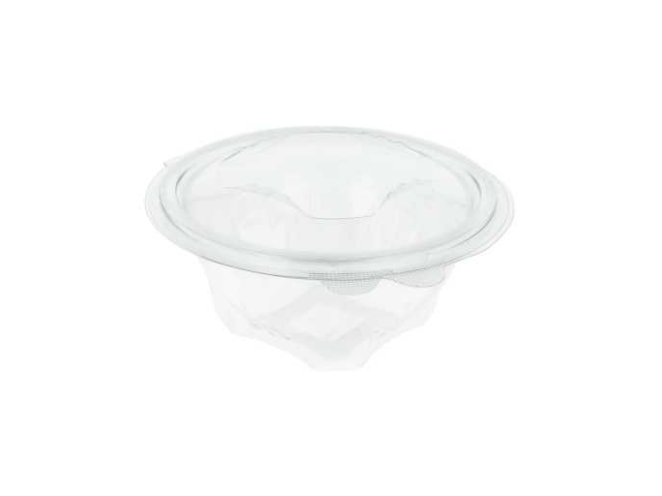 saladier plast RPET transparent+ couvercle charnière 500ml 100pc
