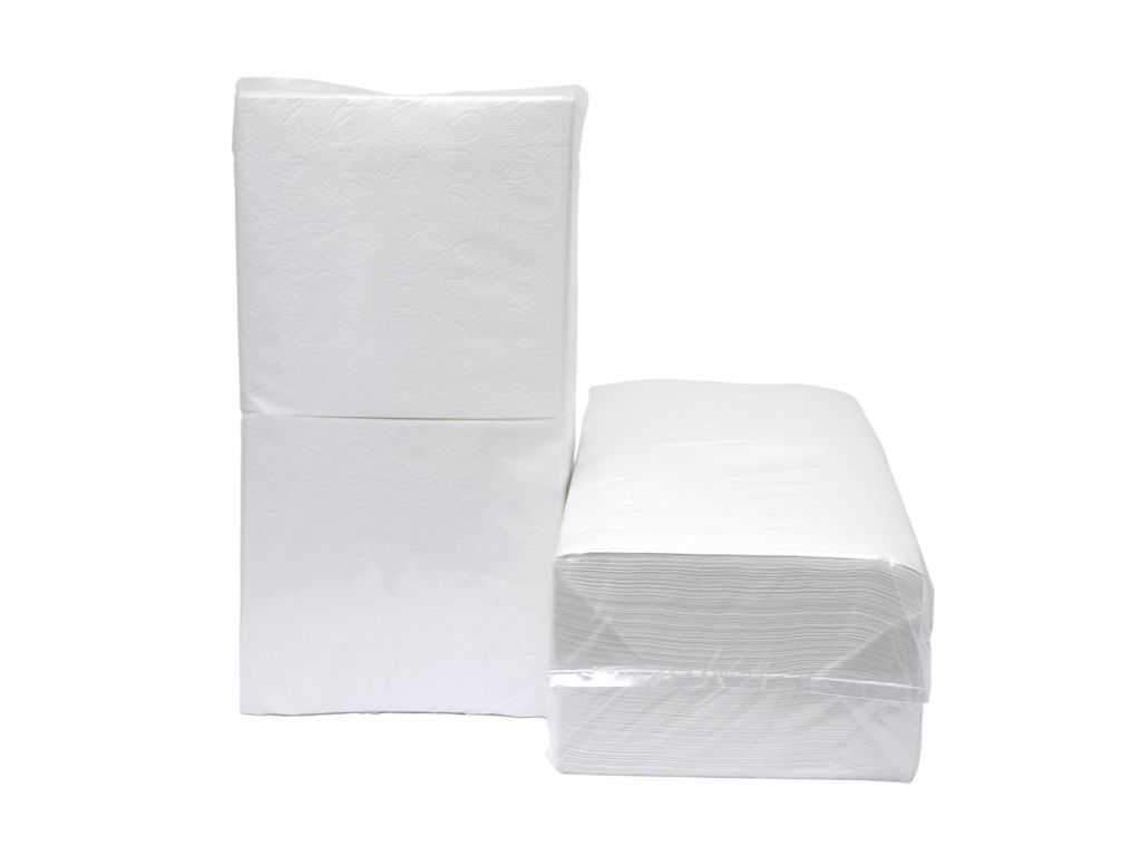 Serviettes 1 Pli 33x33cm Blanc 500pcs
