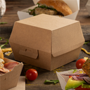 Boite Burger Kraft L+ "THEPACK" 15,5x14,5x9,5cm 50pcs