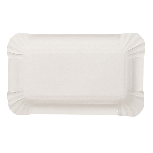 Assiette Rectangle Carton blanc 13x20cm 250pcs