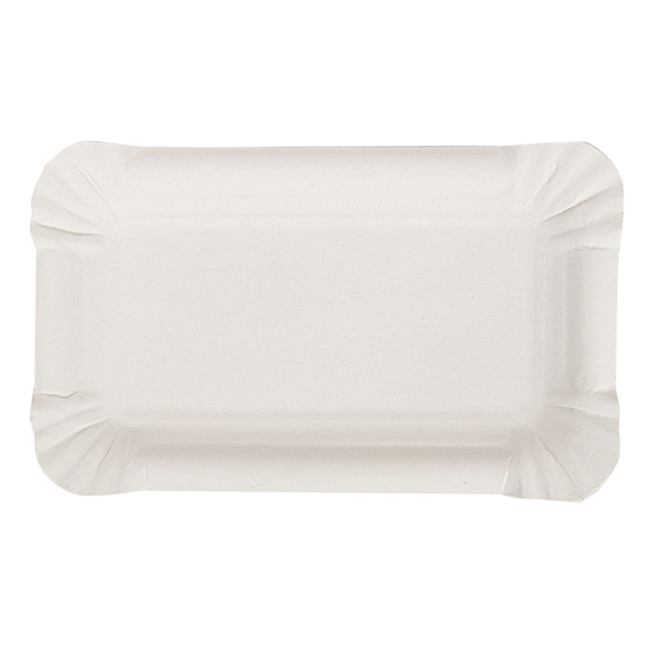 Assiettes carton blanc rectangle 17x23cm 250pc