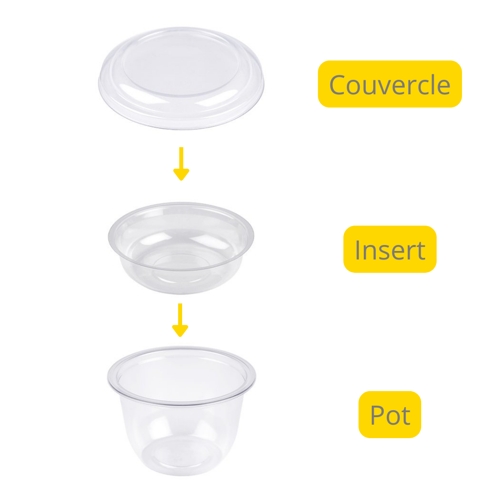 Insert pour Pots à Dessert 300ml Arrondi 100pcs