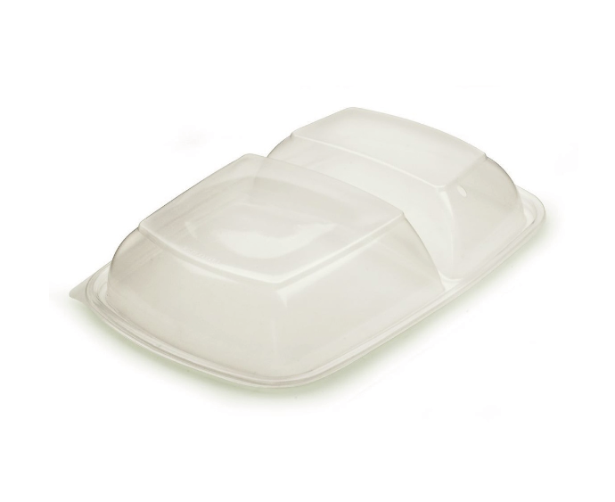 Couvercle Sabert FASTPAC Rectangle 2 Compartiments 75pcs