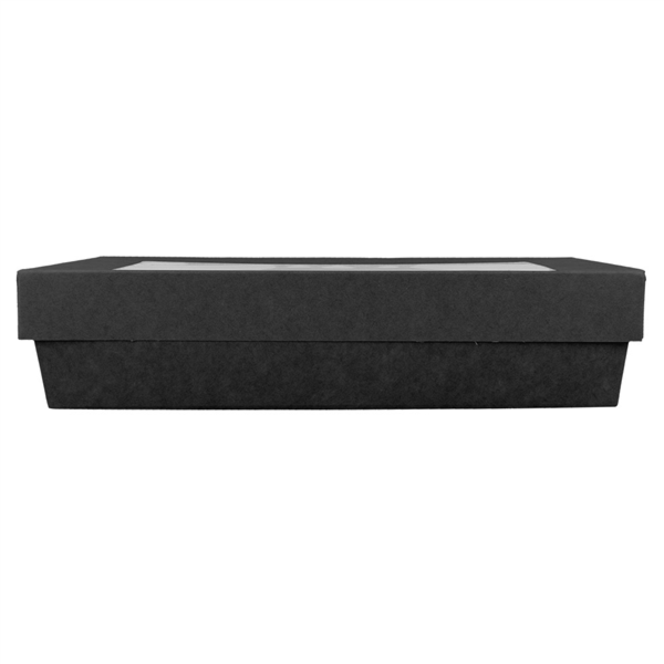 boite noir + couvercle avec fenêtre 21x14x5cm 50pcs