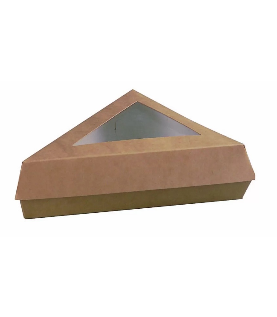 Triangle Tarte Brun avec Couvercle 50pcs