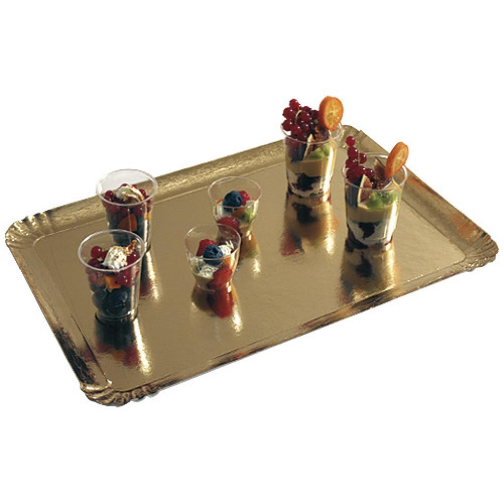 Plateaux Traiteur Carton Or 19x28cm 25pcs