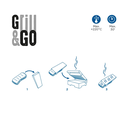 sachets brun rechauffe "GRILL/GO" 9x5,5x35cm 500pc