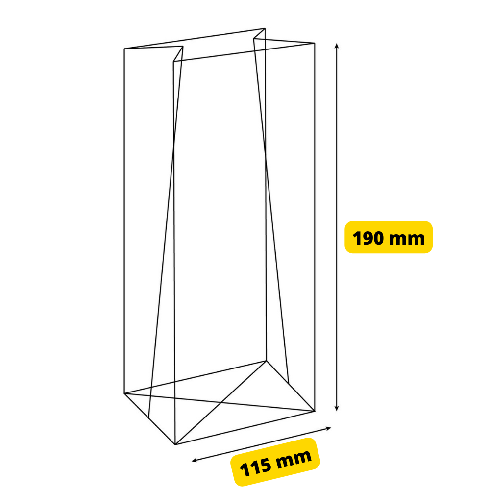 Sachets Polypropylène 30my Fond Carré 115x190mm 100pcs