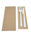 Sachet Couverts Kraft + Serviette 2 Plis 100pcs