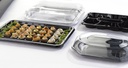 plateaux noir 7comp+couvercles PET 25pc