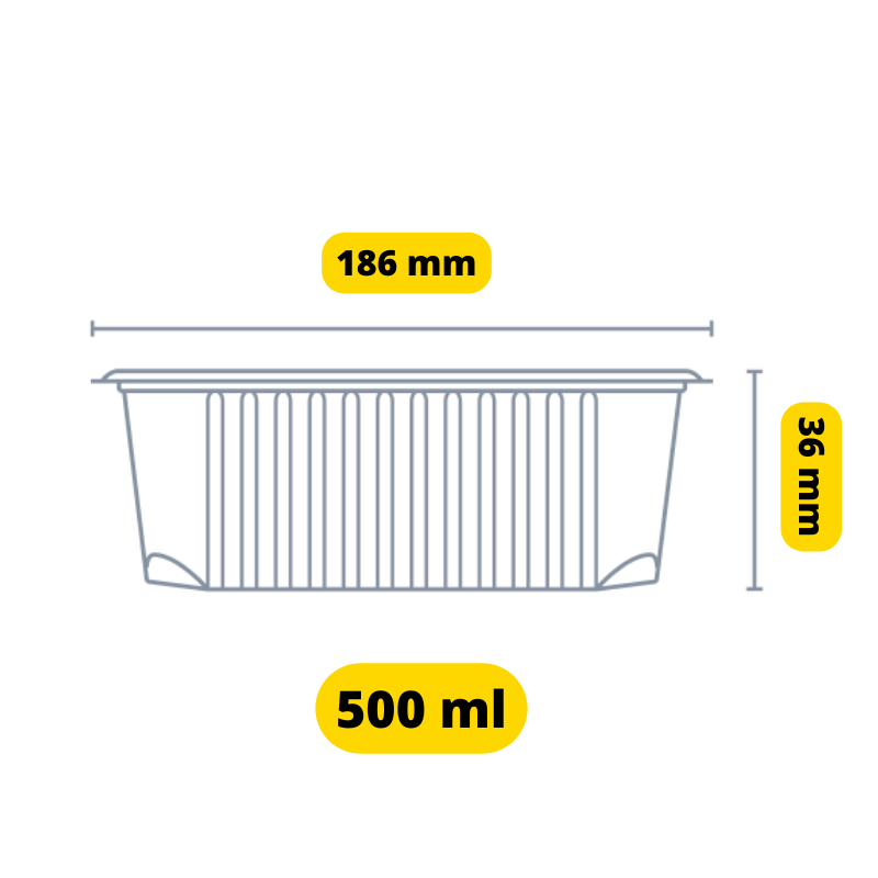 Euroboxx PP Transparent Rectangle 500cc 50pcs