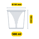 Saladboxx Rond PP Transparent 500ml 50pcs