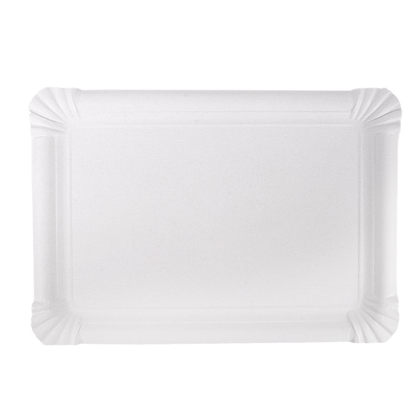 assiette rectangle carton blanc 28x21cm 125pc