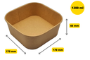 Square Bowls 1200ml Kraft 50pcs