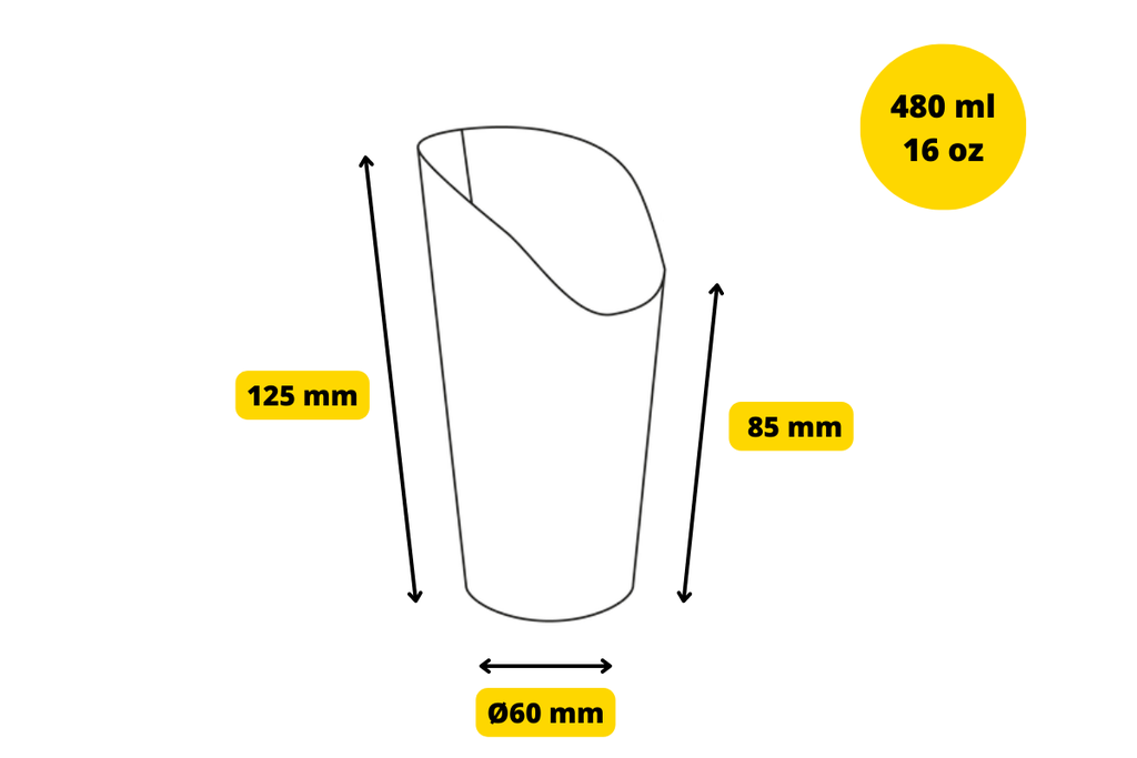 Pots Wraps Kraft 480ml/16oz 125x85x60mm 50pcs