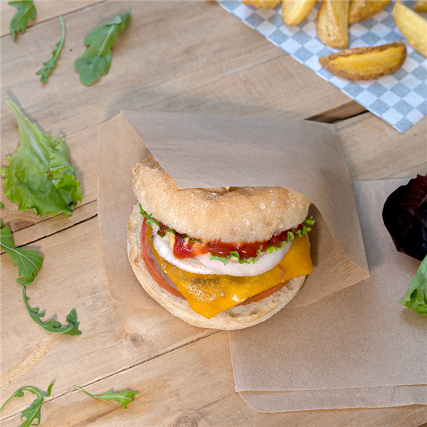 Sachets Brun Hamburger Ouvert 2C 16x16,5cm 500pc