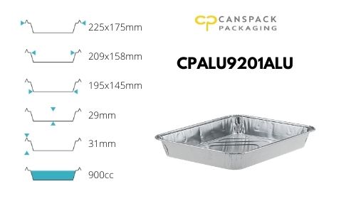 Barquette Alu 920cc 1C 213x163x30mm 100pcs