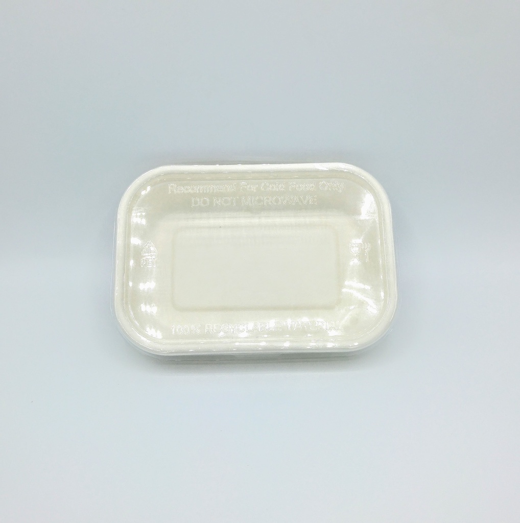 Barquette Rectangulaire Compostable 500ml Blanc 125pcs