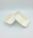 Barquette Rectangulaire Compostable 500ml Blanc 125pcs