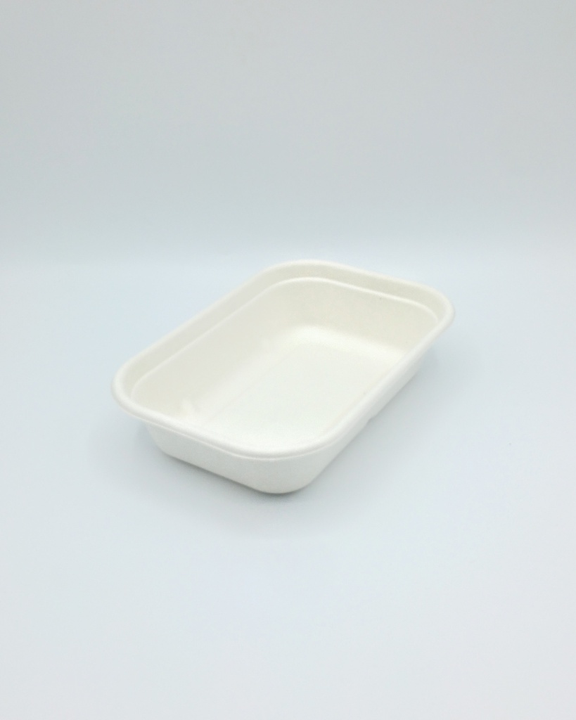 Barquette Rectangulaire Compostable 650ml Blanc 125pcs