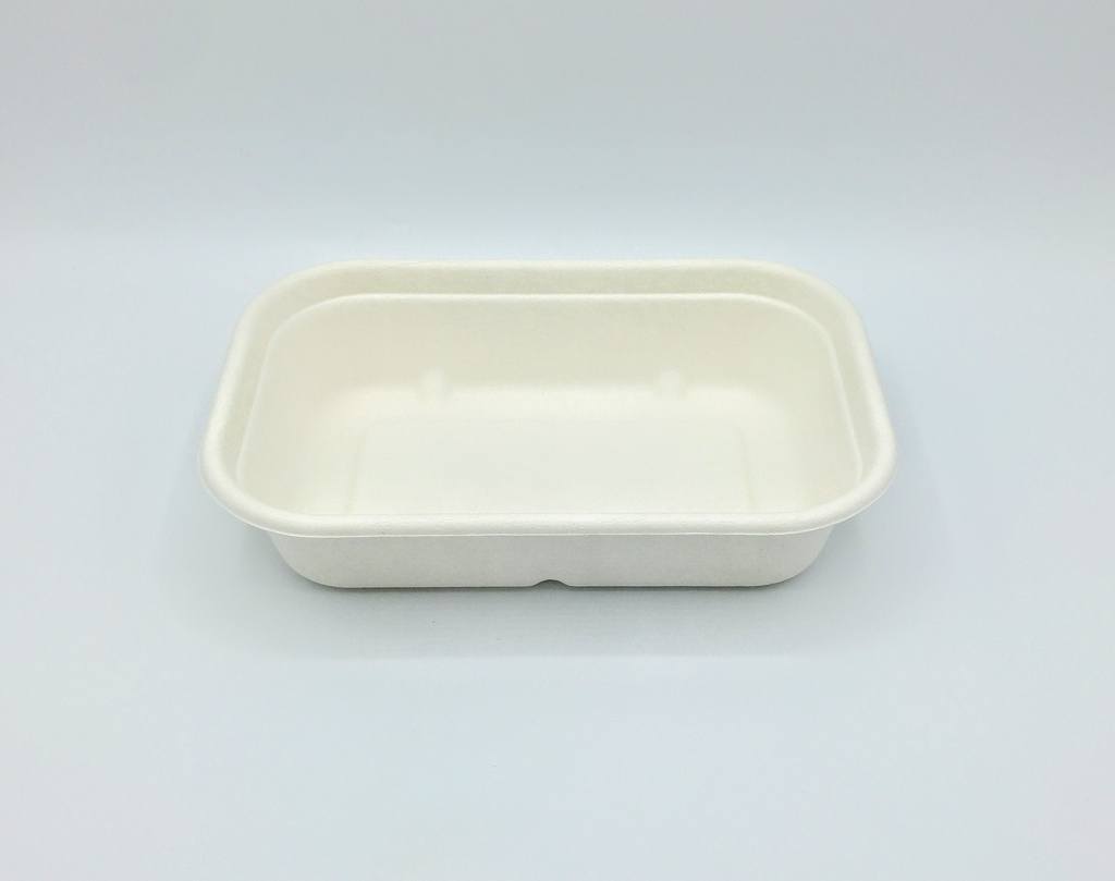 Barquette Rectangulaire Compostable 650ml Blanc 125pcs