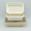 Barquette Rectangulaire Compostable 650ml Blanc 125pcs