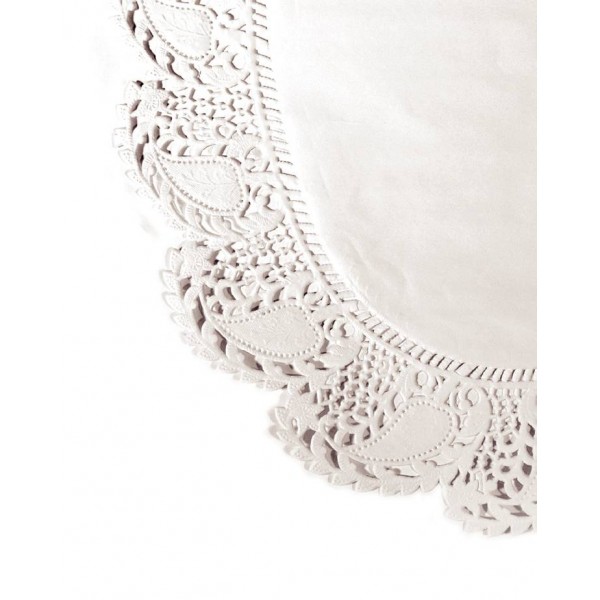 [CP12529PAP] Kantjes / Schotelpapier Ovaal 32x22cm Wit 250st