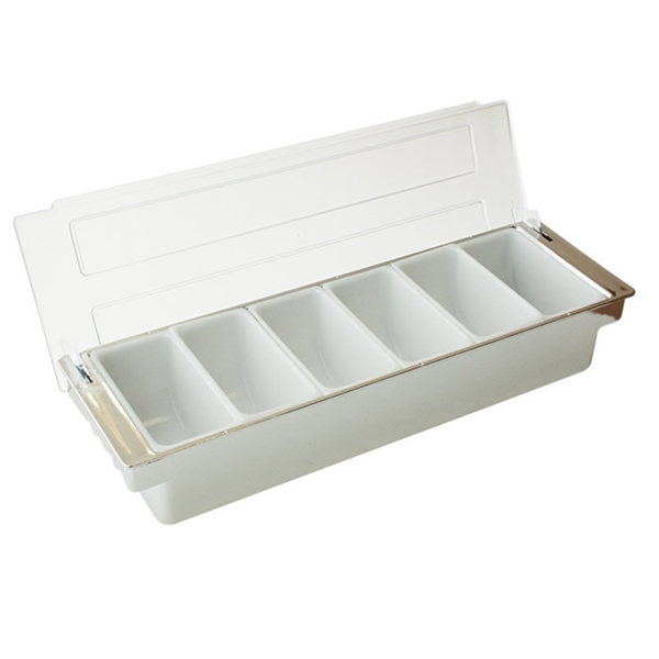 Distributeur voor Diverse Ingrediënten 6 Compartimenten 49,5x15,7x9cm Chrome 1st