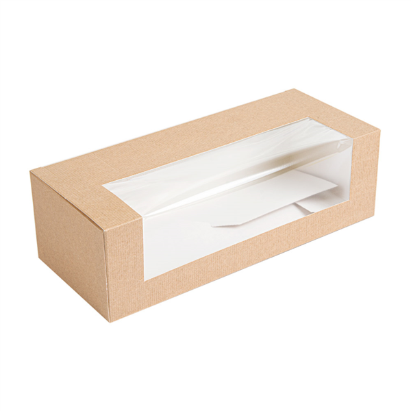 [CPBP+F2611PAP] Boite Pâtisserie avec Fenêtre "THEPACK" 26x11x8cm 50pcs