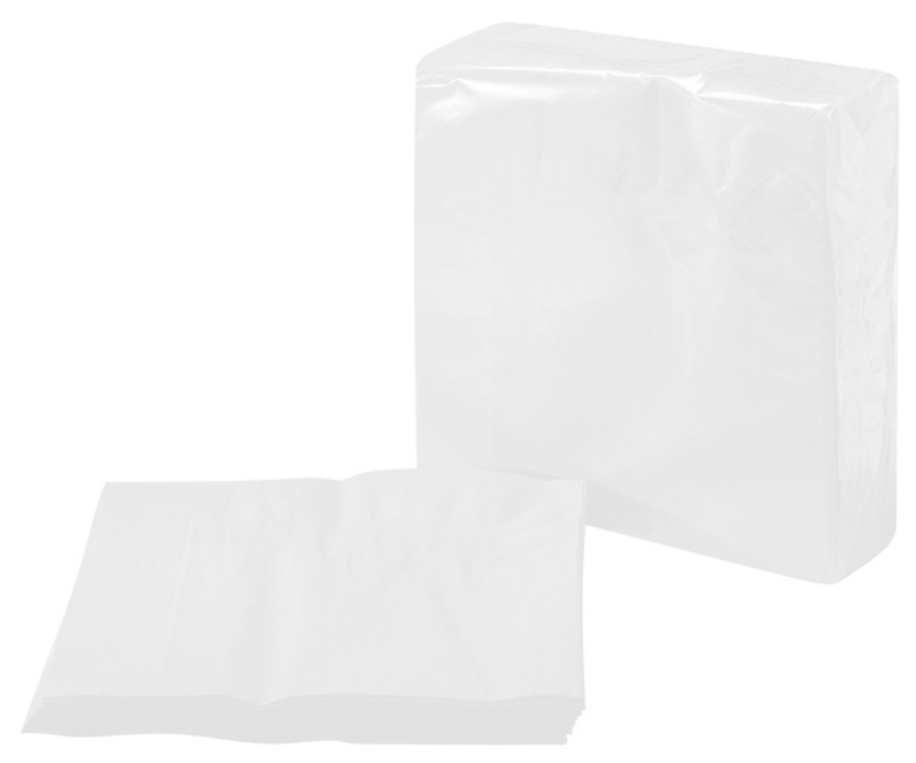 Serviette 2 Plis 33x33cm BLANC Écolabel 100pcs