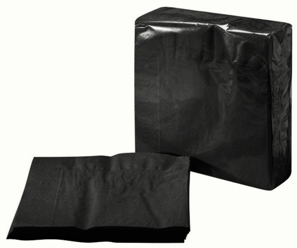 Serviette 2 Plis 33x33cm NOIR 100pcs