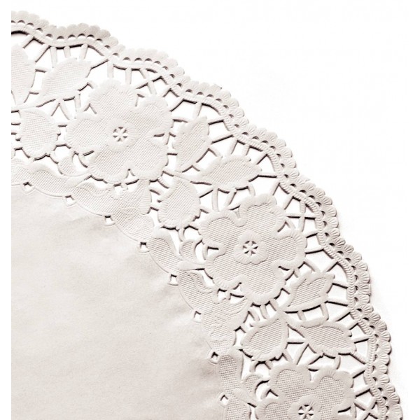 [CP30111PAP] Kantjes / Schotelpapier Rond 21cm Wit 250st