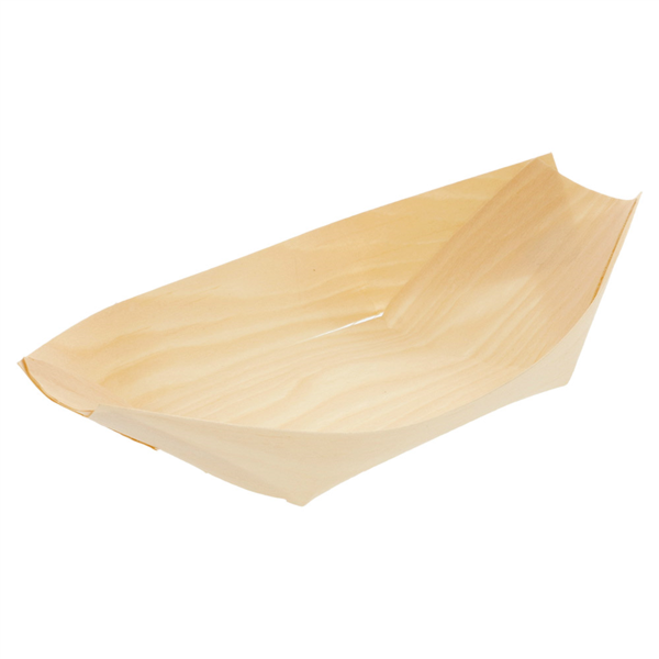 [CPBARQ17BOIS] Barquette Bateau 17x8,5x2cm Feuille de Pin 50pcs
