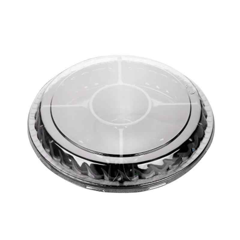 Couvercle Transparent pour Barquette Noir 5 Compartiments 50pcs