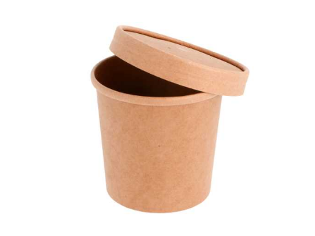 [CPCSOUPKPAP] Couvercle Pots Soupe Carton Kraft PE 250/350/475ml Ø99mm 50pcs