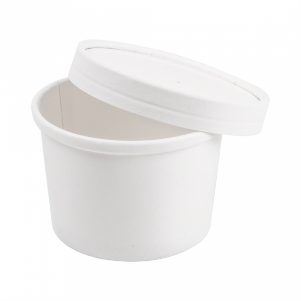 Pots Carton Blanc Micro-ondable 355ml 25pcs