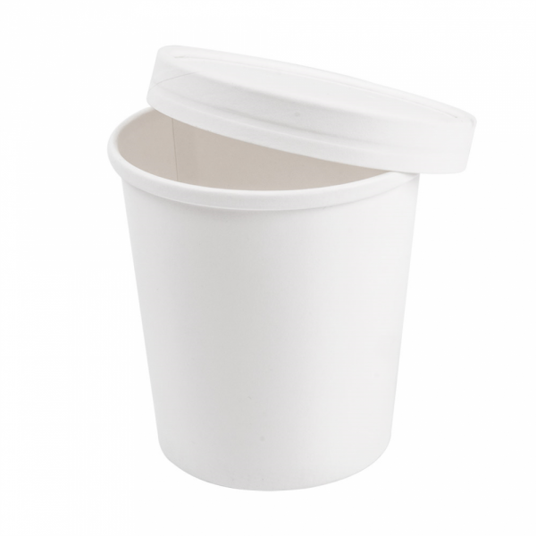 Pots Carton Blanc Micro-ondable 473ml 25pcs