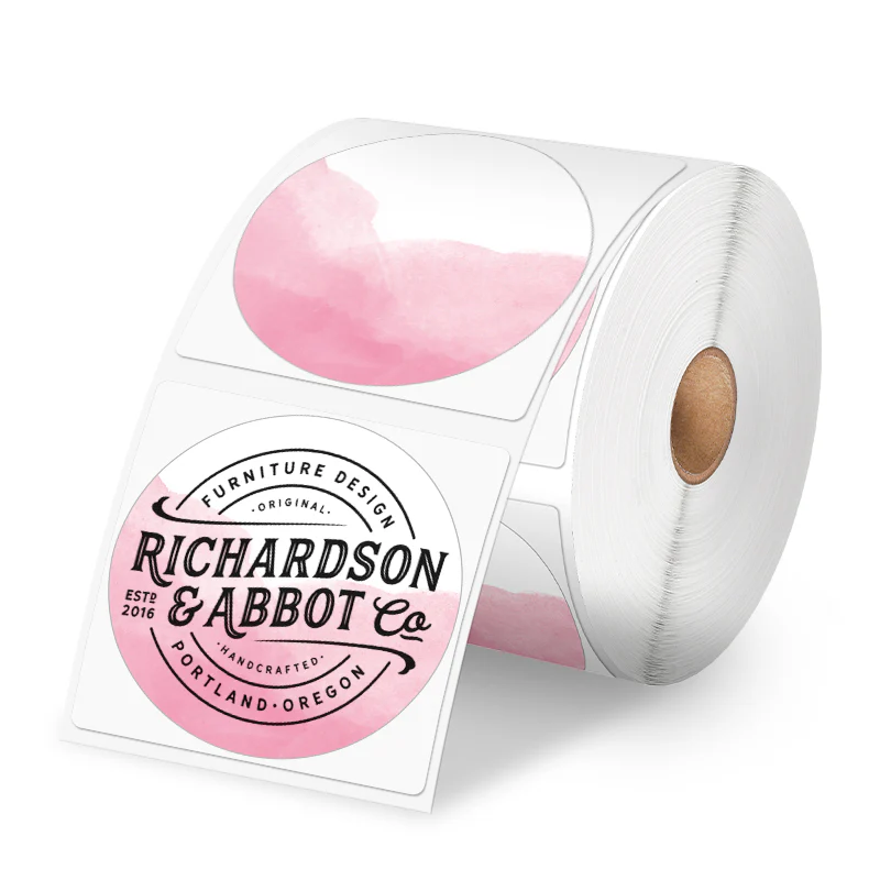 [CPETIROOMBRO5] Etiquettes Ombrées Rose Imprimante Thermique Ø5cm 500pcs