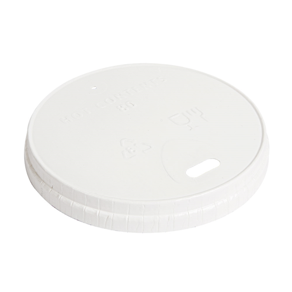 Couvercle Blanc Gobelets Café 240ml/8oz Ø80mm "Carton"50pc