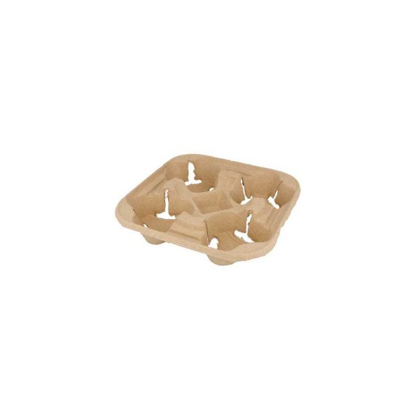 Porte Gobelets &quot;4 Cup&quot; Pulpe de Bois 75pcs