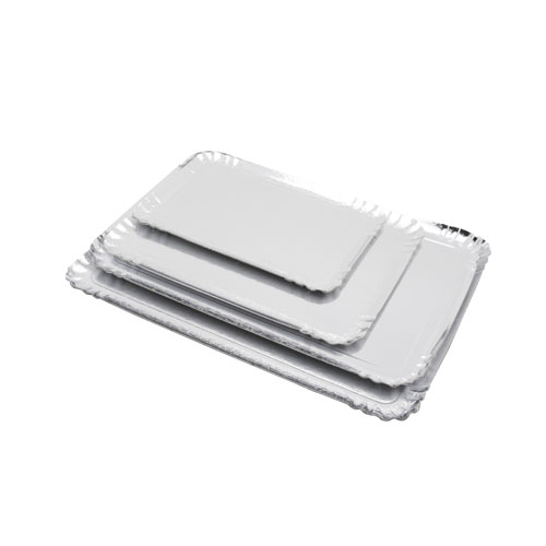 Plateaux Traiteur Carton Argenté 19x28cm 25pcs
