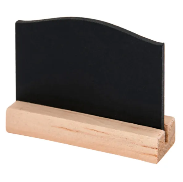 Mini ardoises + base 7,5x5x2 cm noir bois 4pcs