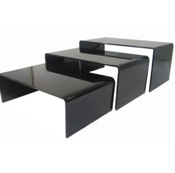 [CPPRES3PL] Buffetstaanders 30x15x6/9/11cm Zwart Acryl 3st