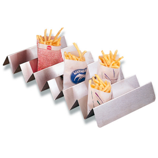 [CPRACKF47INOX] Rek voor Frietzakjes "ARTINOX" 47x25x5,5cm Zilver Roestvrij Staal 1st