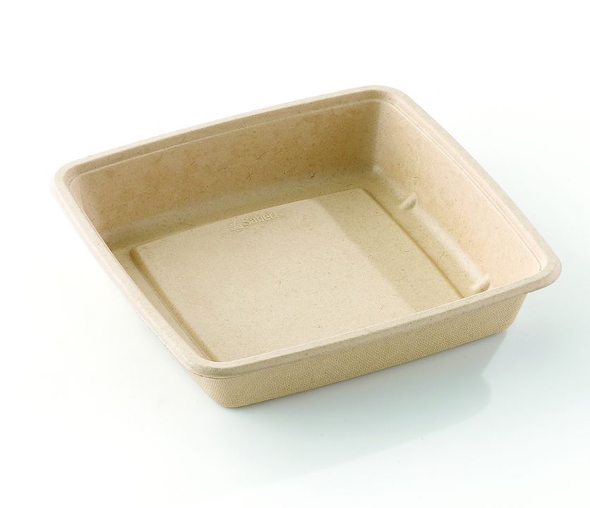 [CPSECO1400PAP] Eco Container Bagasse Vierkant 1400ml 22,5x22,5x4,5cm 75st
