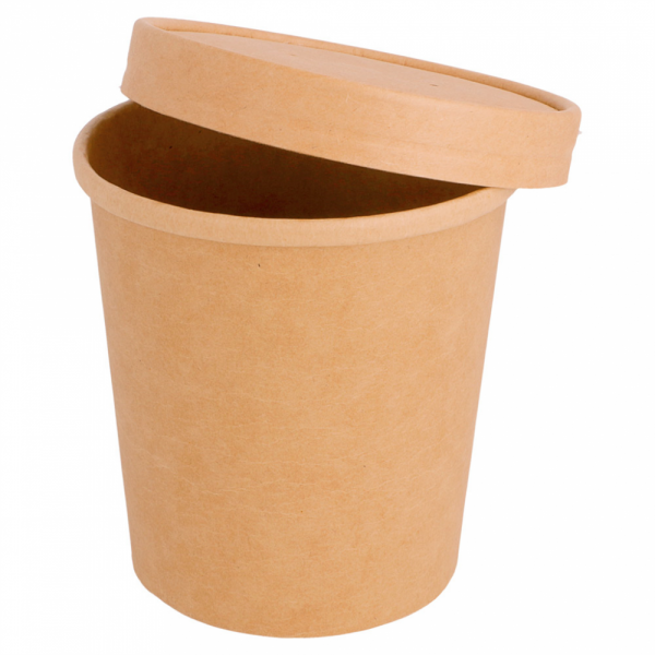 Pots Soupe Carton Kraft PE Micro-ondable 475ml/16oz Ø99mm 50pcs