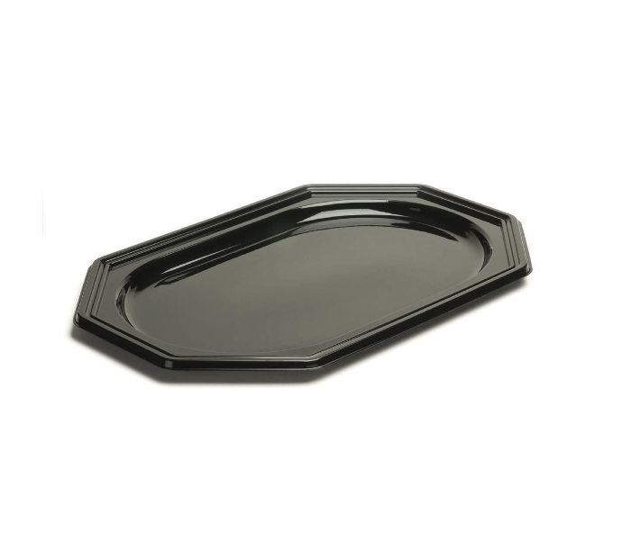 [CPPLN45PL] Plateaux Plastique Noir Octogonal 45cm 10pcs