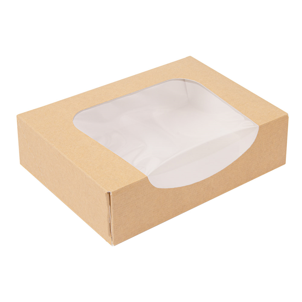 [CPSULKPAP] Sushibox met Venster Kraft L "THEPACK" 17x12x4cm 50st