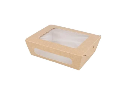 Saladedoos Rechthoek met Venster 700ml 50st