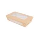 Saladier Rectangle Kraft + Fenêtre 900ml 50pcs